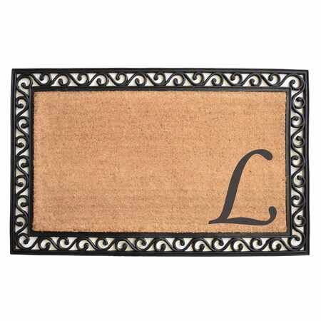 Monogram Door Mat, Black, Natural, 30 in W x 48 in L
